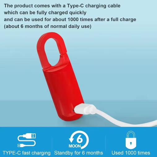 Smart Fingerprint Padlock - Type-C Charging